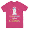 Llama Unicorn Llamacorns Born In October Birthday Gift Youth Youth Shirt | Teecentury.com