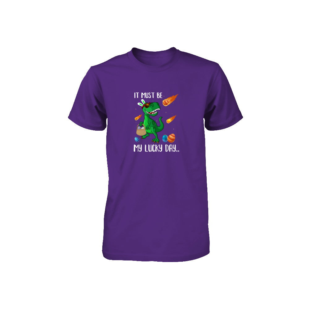Funny Easter Bunny Dinosaur It Must Be My Lucky Day Youth Youth Shirt | Teecentury.com