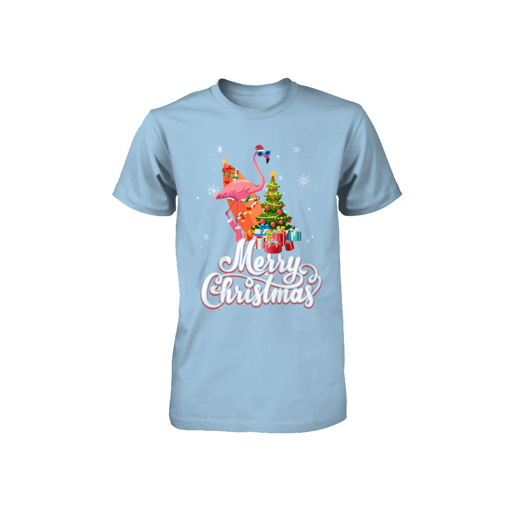 Flamingo Christmas Gift Merry Christmas Flamingo Youth Youth Shirt | Teecentury.com