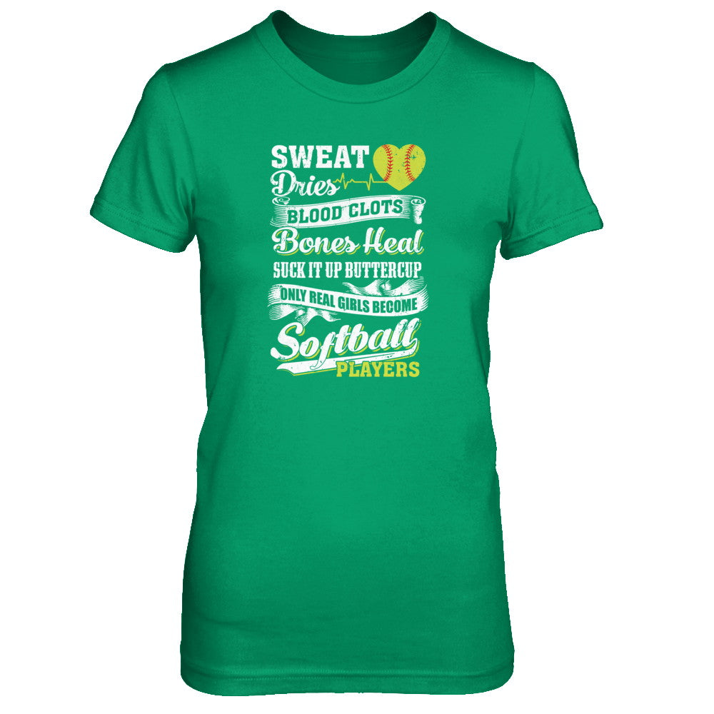 Real Girls Become Softball Players T-Shirt & Tank Top | Teecentury.com