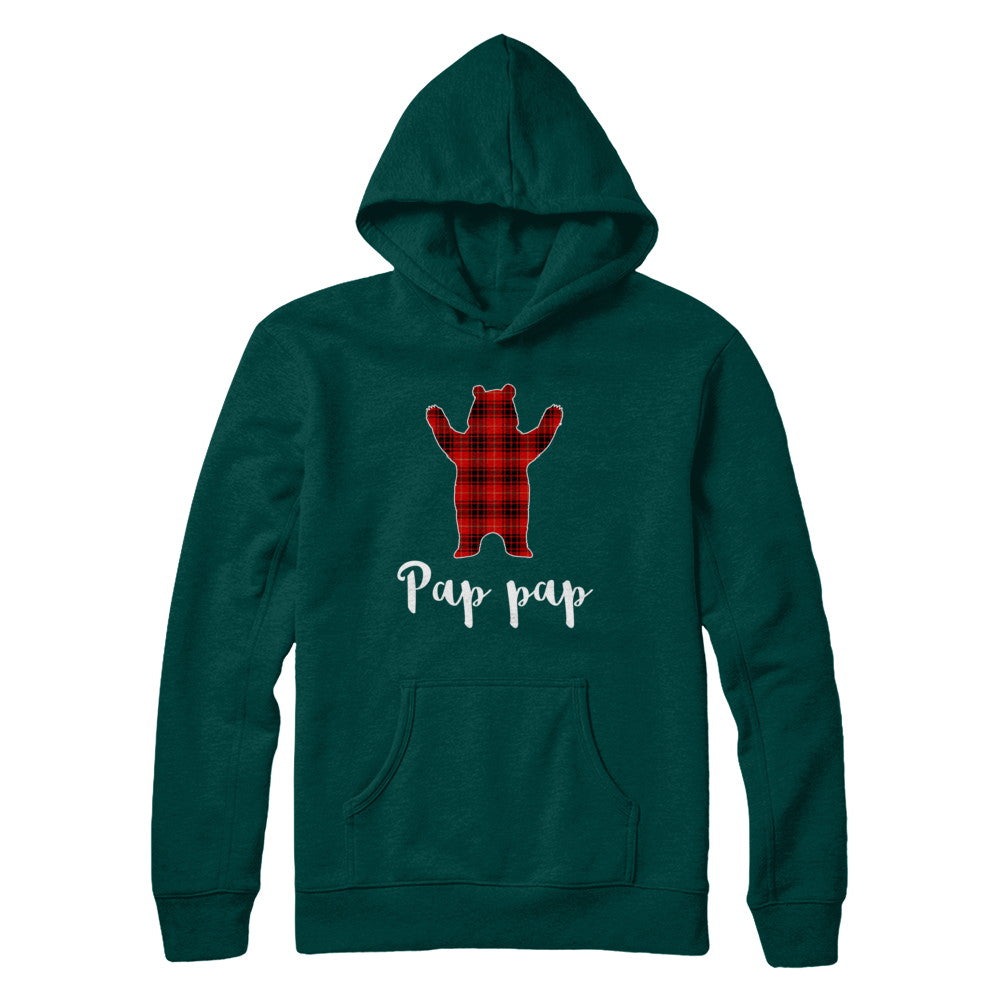 Red Pap Pap Bear Buffalo Plaid Family Christmas Pajamas T-Shirt & Sweatshirt | Teecentury.com