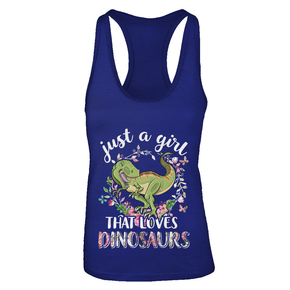 Saurus Just A Girl That Loves Dinosaurs T-Rex Gift T-Shirt & Tank Top | Teecentury.com