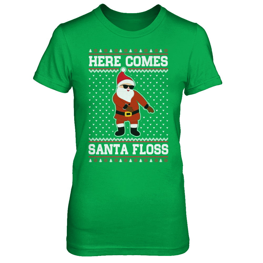 Here Comes Santa Floss Flossing Ugly Christmas Sweater Shirt Sweatshirt Teecentury