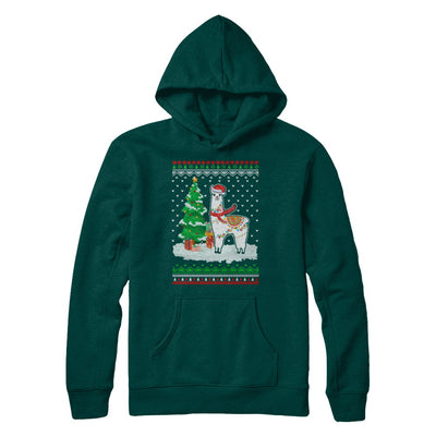 Xmas Alpaca Llama Santa Hat Ugly Christmas Sweater T-Shirt & Sweatshirt | Teecentury.com