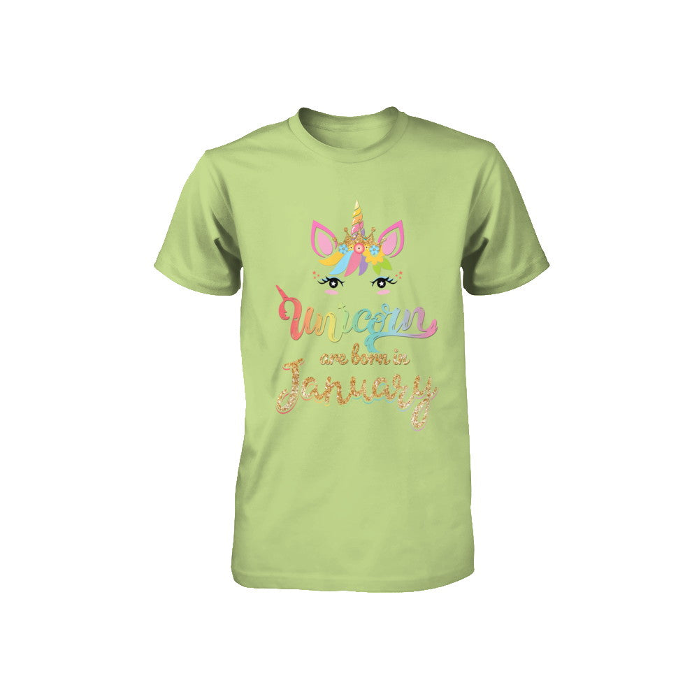 Cute Unicorns Are Born In January Birthday Gift Youth Youth Shirt | Teecentury.com