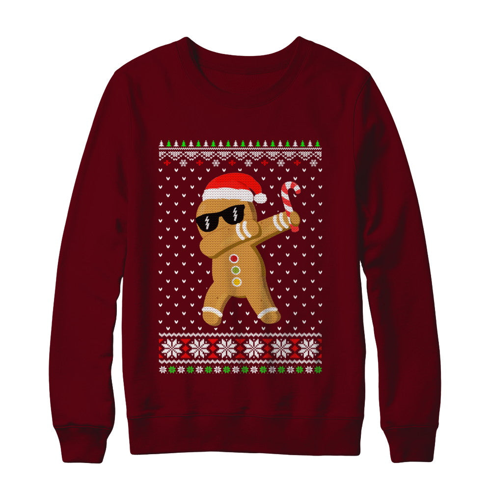 Dabbing Gingerbread Man Ugly Christmas Sweater T-Shirt & Sweatshirt | Teecentury.com