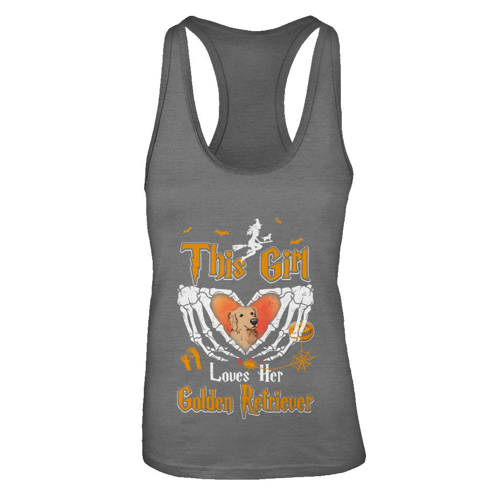 This Girl Love Her Dog Golden Retriever Halloween T-Shirt & Tank Top | Teecentury.com