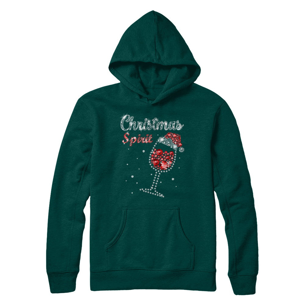Diamond Christmas Spirit Santa Hat Wine Glass T-Shirt & Sweatshirt | Teecentury.com