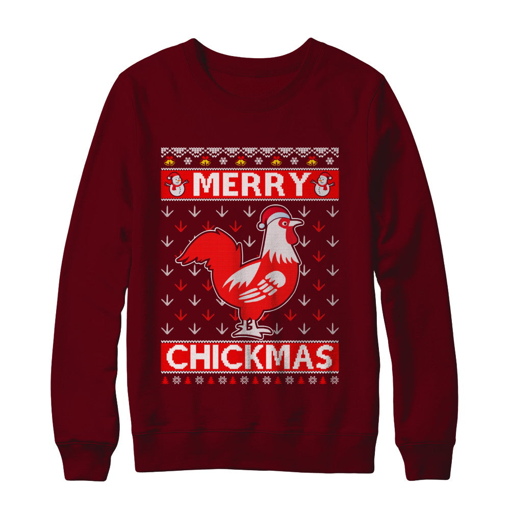 Merry Chickmas Farmer Chicken Ugly Christmas Sweater T-Shirt & Sweatshirt | Teecentury.com