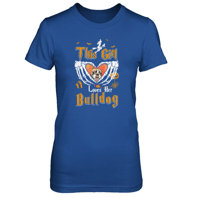 This Girl Love Her Dog Bulldog Halloween T-Shirt & Tank Top | Teecentury.com