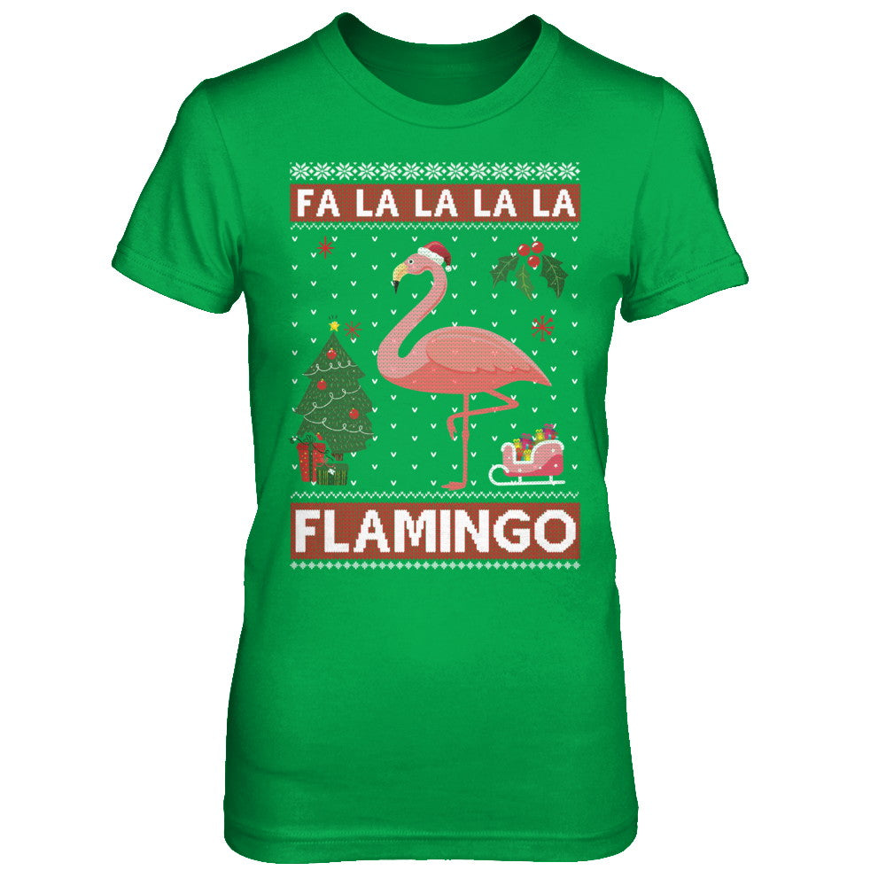 Cute Pink Flamingo Santa Hat Merry Christmas Sweater T-Shirt & Sweatshirt | Teecentury.com
