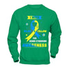 I Wear Blue And Yellow For Down Syndrome Awareness T-Shirt & Hoodie | Teecentury.com