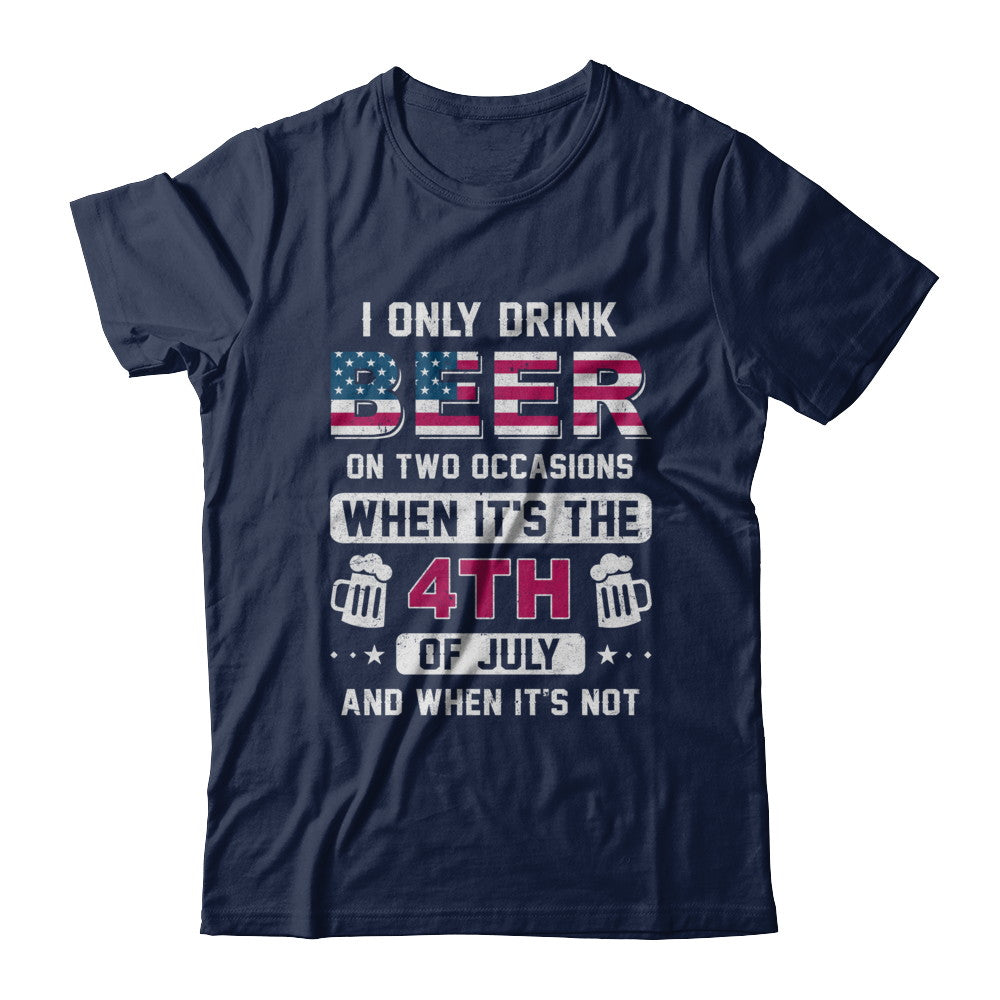 Funny Drinking Beer 4Th Of July Party American Flag T-Shirt & Hoodie | Teecentury.com
