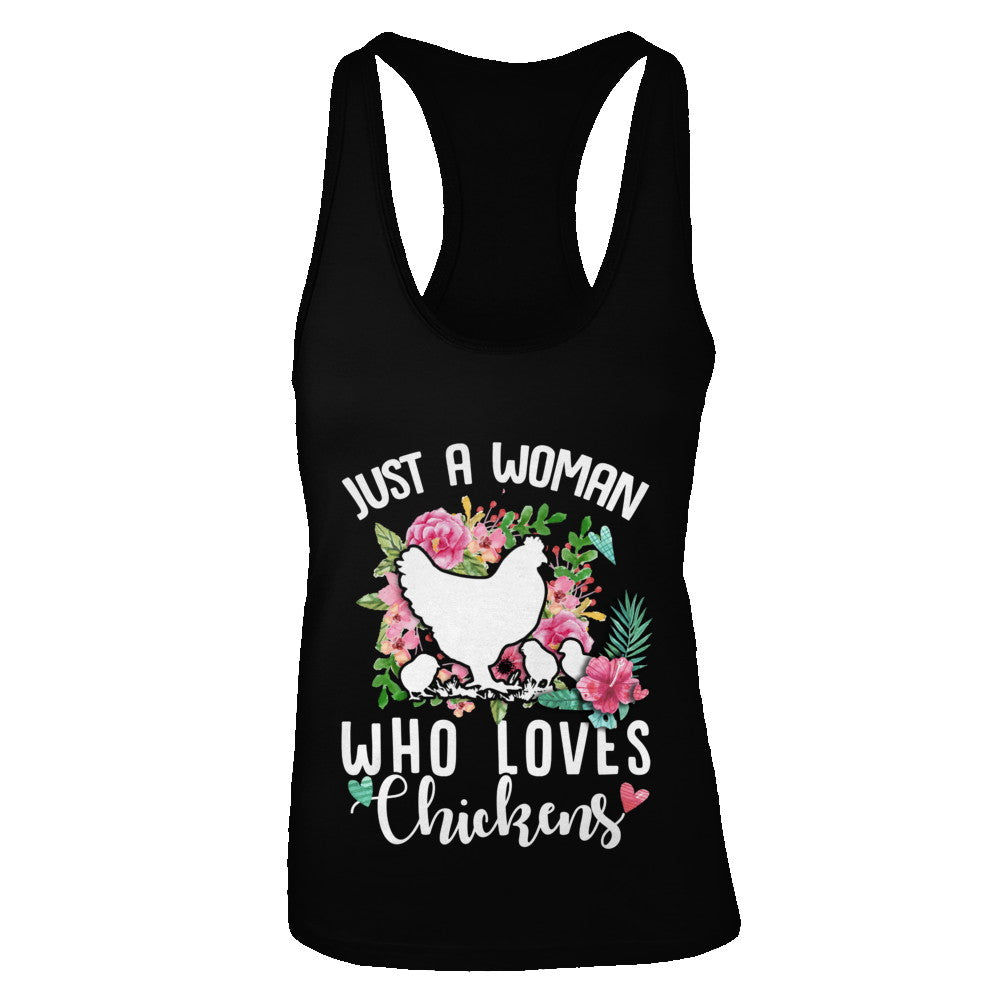 Just A Woman Who Loves Chickens T-Shirt & Tank Top | Teecentury.com