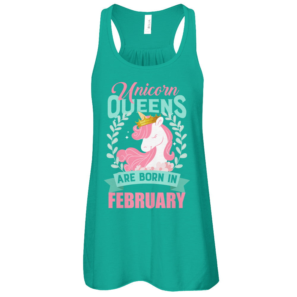 Unicorn Queens Are Born In February Birthday Gift T-Shirt & Tank Top | Teecentury.com