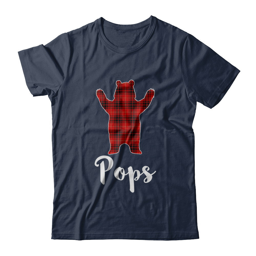 Red Pops Bear Buffalo Plaid Family Christmas Pajamas T-Shirt & Sweatshirt | Teecentury.com