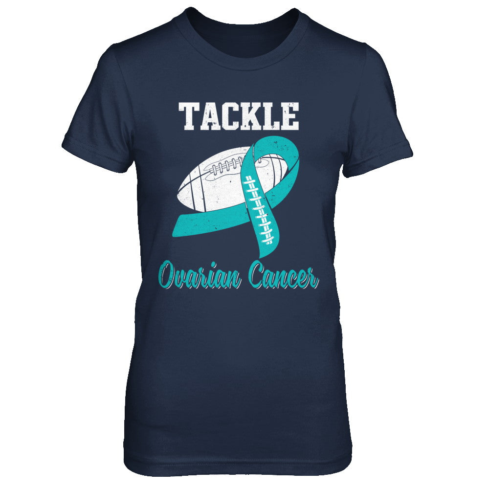 Football Survivor Tackle Teal Ovarian Cancer Awareness T-Shirt & Hoodie | Teecentury.com