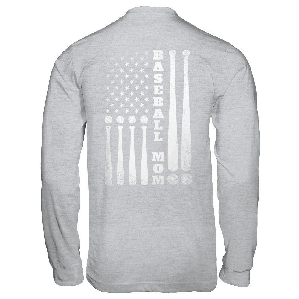 American Flag Vintage Baseball Mom Mother's Day T-Shirt & Hoodie | Teecentury.com