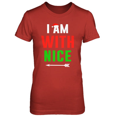 I'm With Nice Matching Christmas Couple Pajamas T-Shirt & Sweatshirt | Teecentury.com