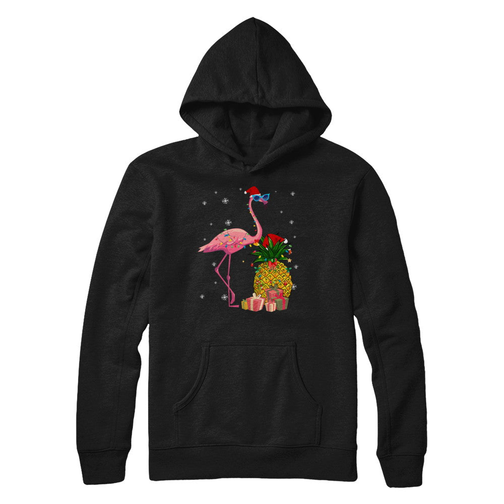Santa Flamingo Hawaiian Pineapple Christmas Gifts T-Shirt & Sweatshirt | Teecentury.com