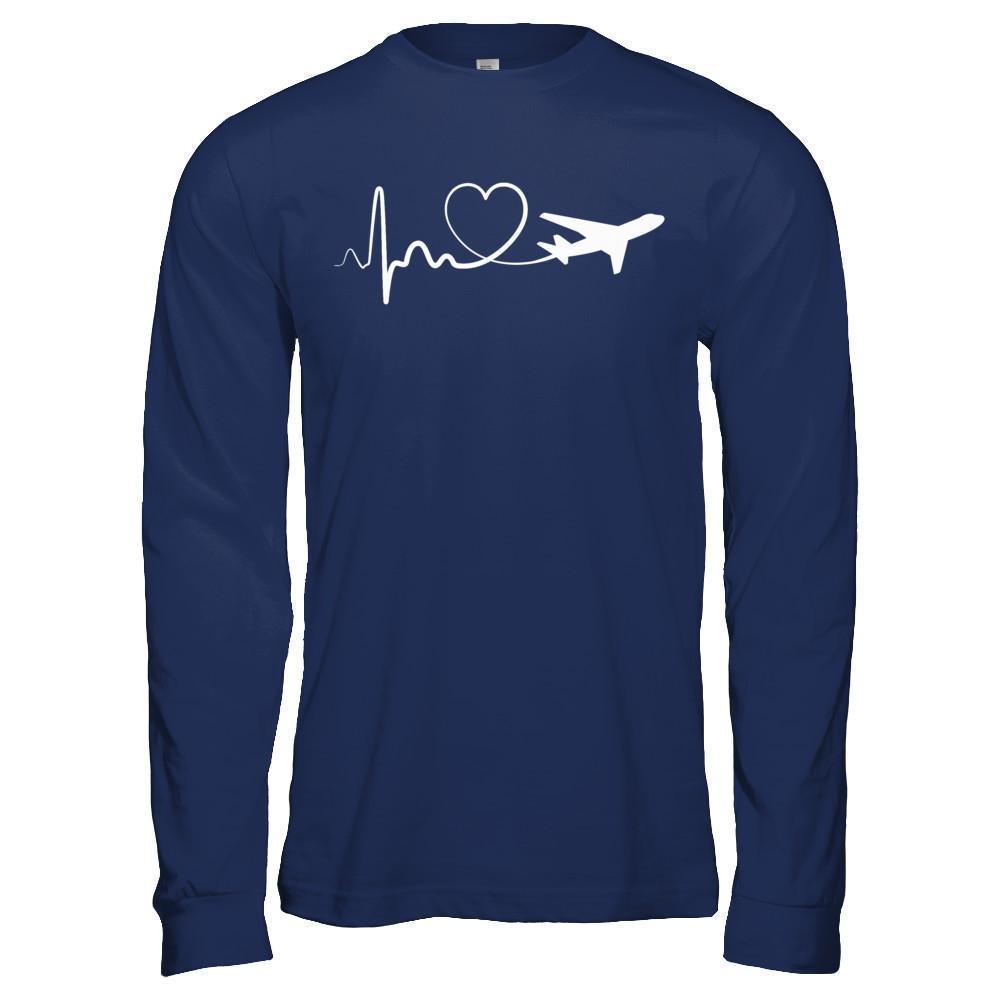 Airplane Fly Flight Planes Heartbeat To Travel Airplane T-Shirt & Hoodie | Teecentury.com