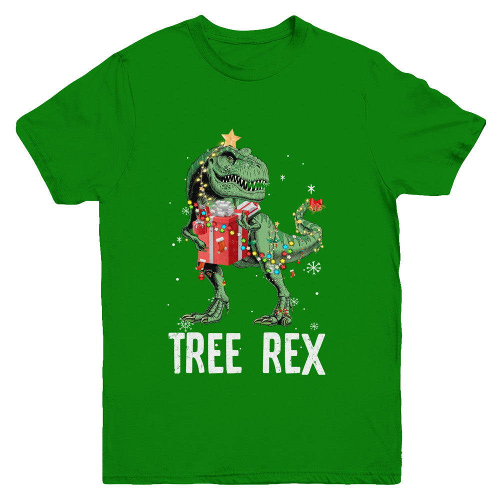 Christmas Tree For Kids Boys T Rex Dinosaur Xmas Gifts Youth Youth Shirt | Teecentury.com