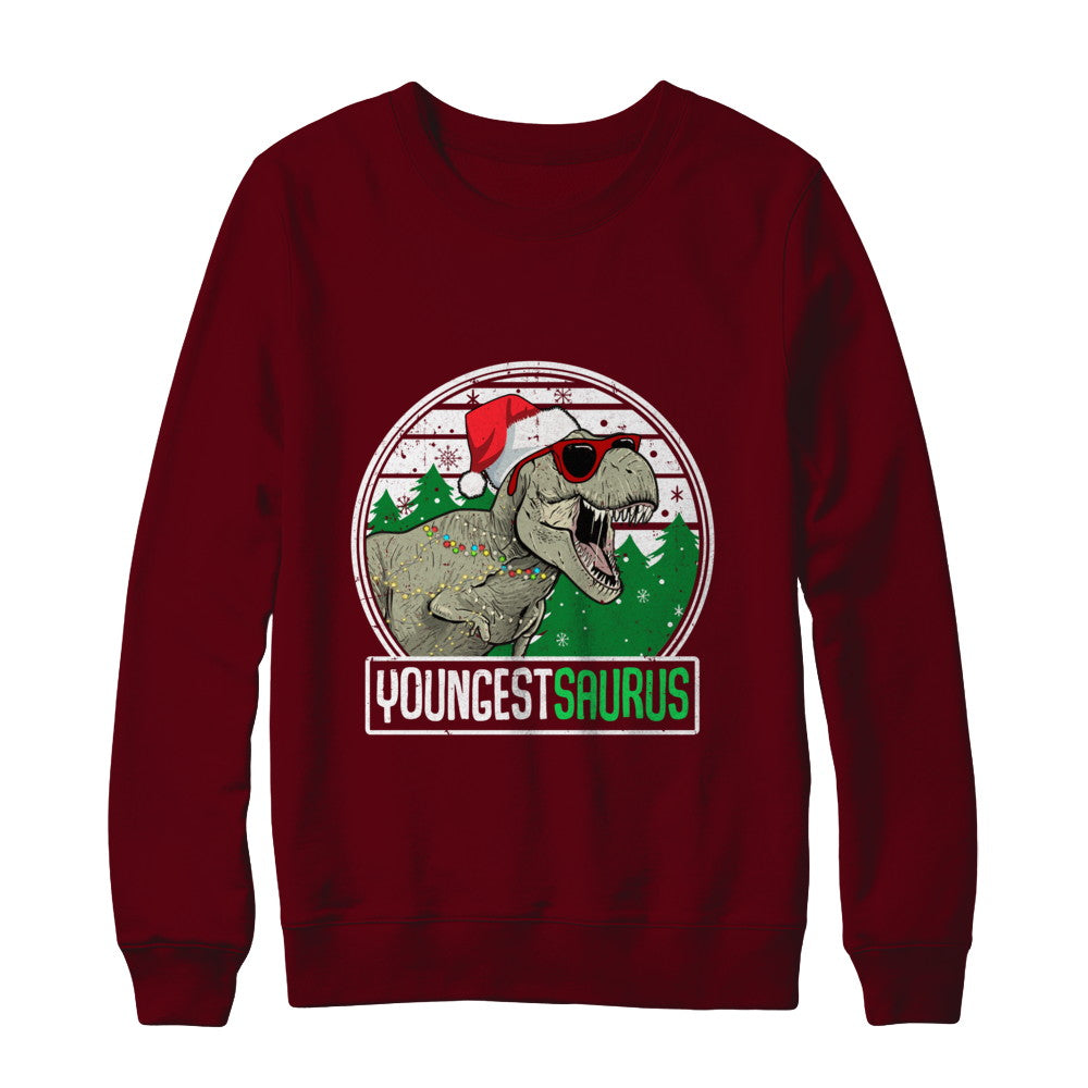 Youngestsaurus Youngest Dinosaur T-Rex Family Christmas T-Shirt & Sweatshirt | Teecentury.com