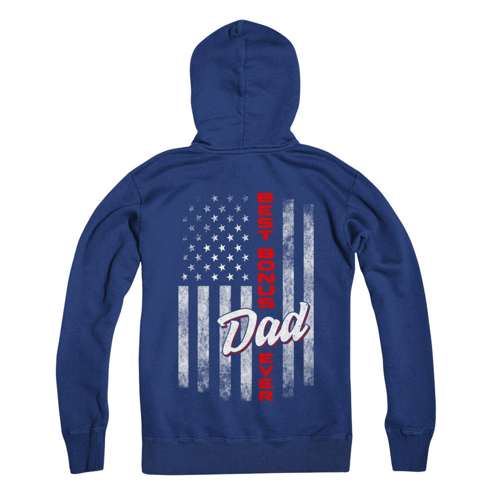 Best Bonus Dad Ever American Flag 4Th Of July Fathers Day T-Shirt & Hoodie | Teecentury.com