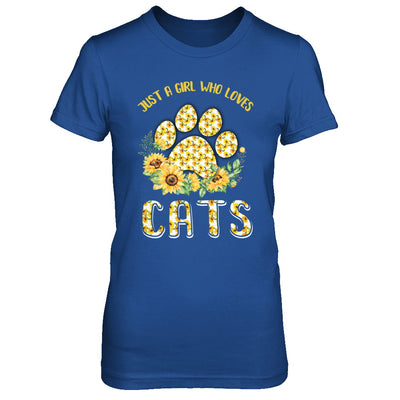 Just A Girl Who Loves Cats And Sunflowers T-Shirt & Hoodie | Teecentury.com