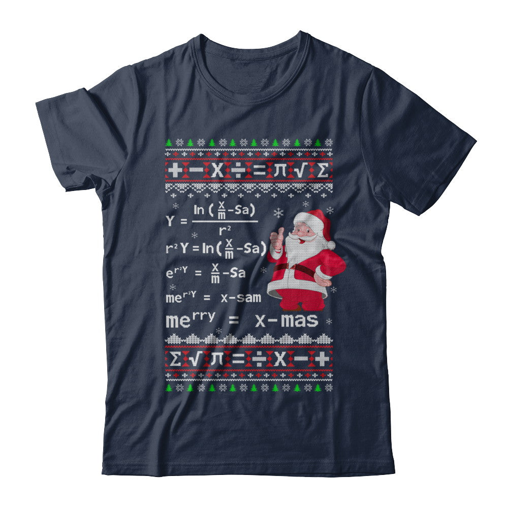 Funny Merry Xmas In Math Ugly Christmas Sweater T-Shirt & Sweatshirt | Teecentury.com