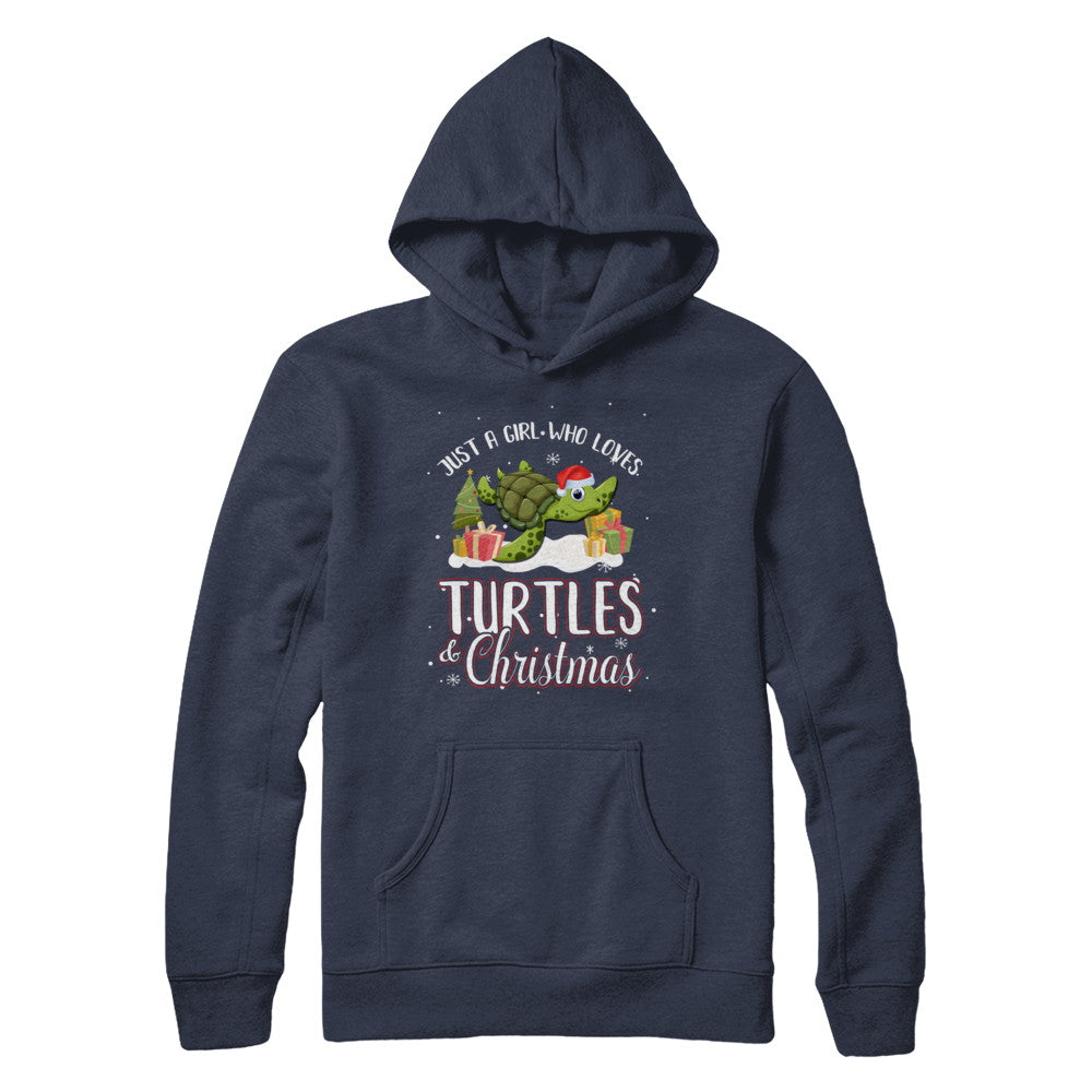 Just A Girl Who Loves Turtles And Christmas T-Shirt & Sweatshirt | Teecentury.com