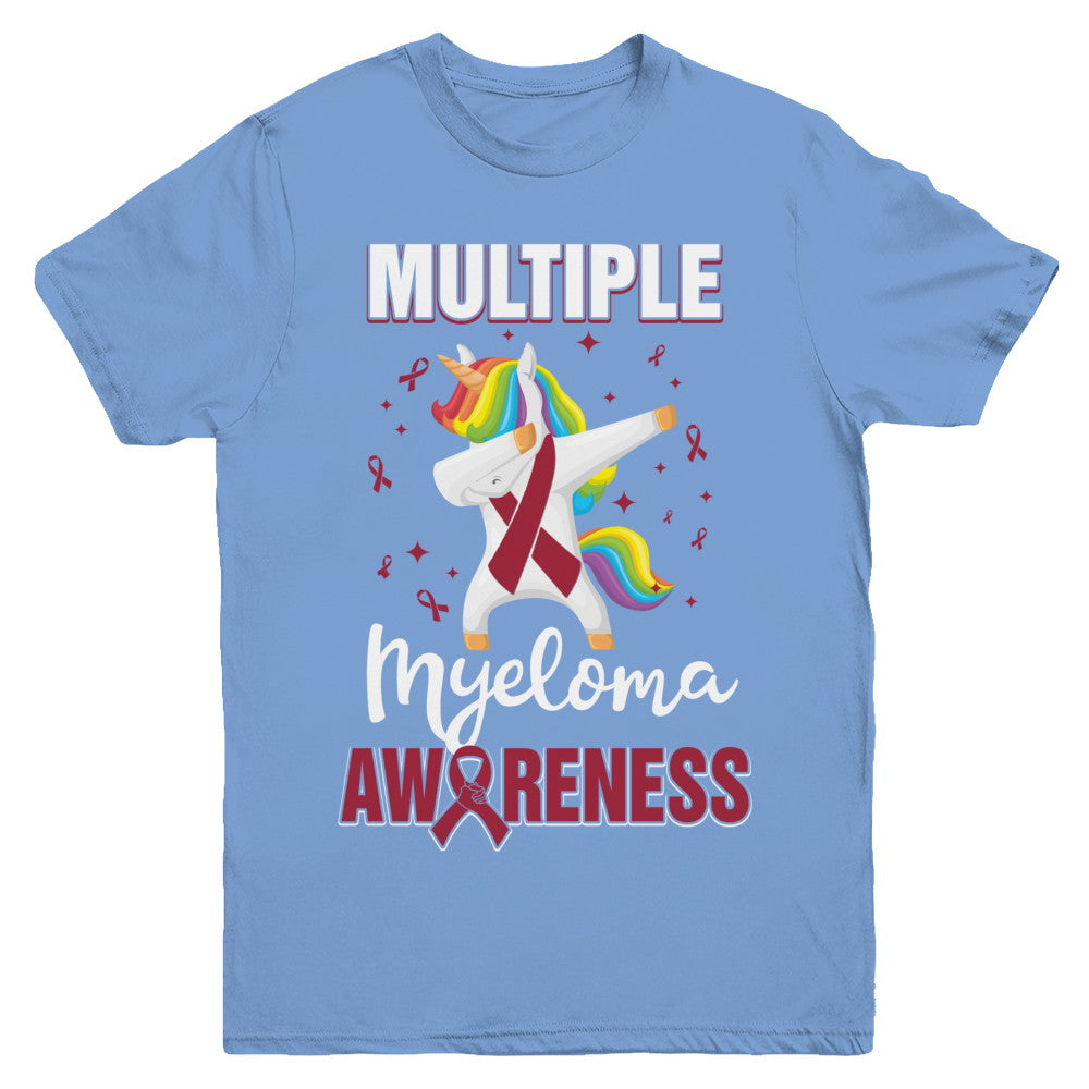 Inspirational Multiple Myeloma Awareness Unicorn Support Youth Youth Shirt | Teecentury.com