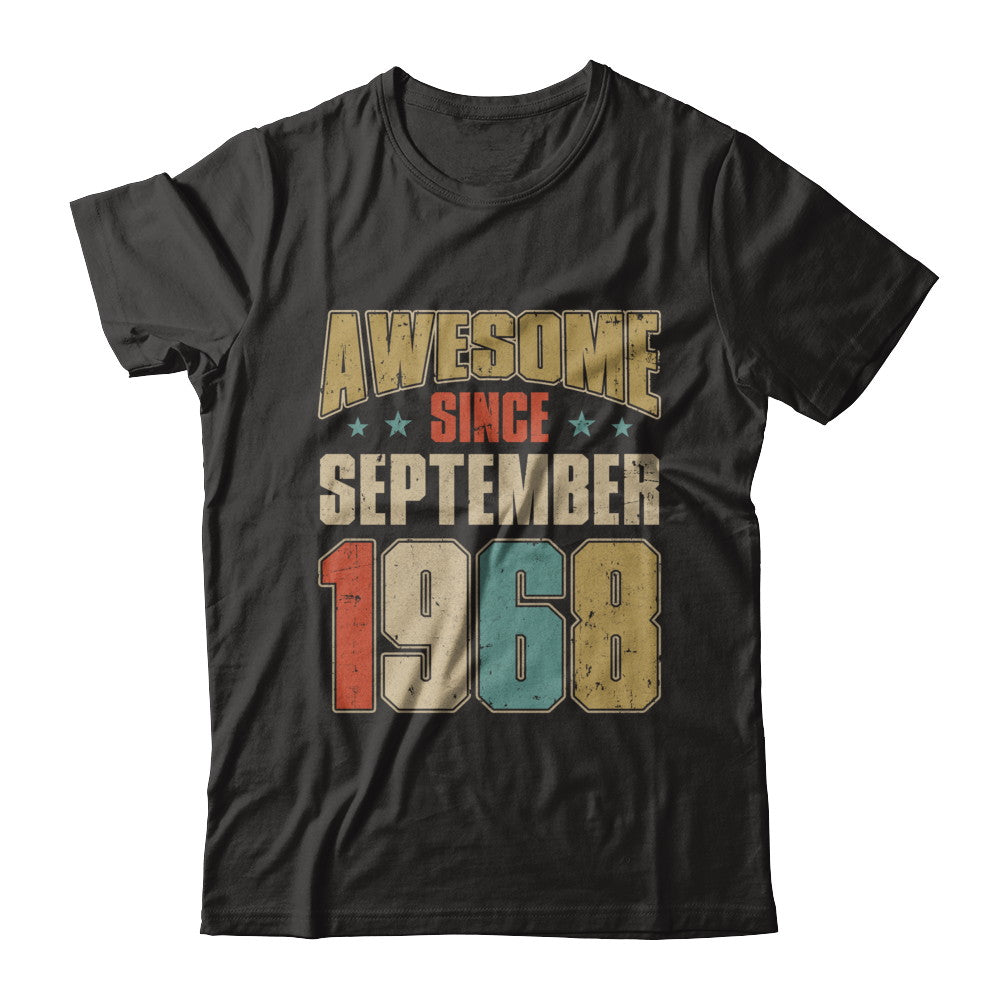 Vintage Retro Awesome Since September 1968 54th Birthday T-Shirt & Hoodie | Teecentury.com