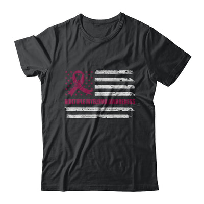 Burgundy Ribbon Multiple Myeloma Awareness US Flag T-Shirt & Hoodie | Teecentury.com