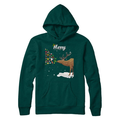 Couples Sick Reindeer Funny Ugly Merry Christmas Sweater T-Shirt & Sweatshirt | Teecentury.com