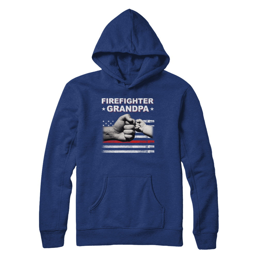 Firefighter Fireman Grandpa American Flag Fathers Day T-Shirt & Hoodie | Teecentury.com