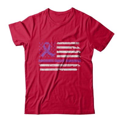 Purple Ribbon Pancreatic Cancer Awareness US Flag T-Shirt & Hoodie | Teecentury.com