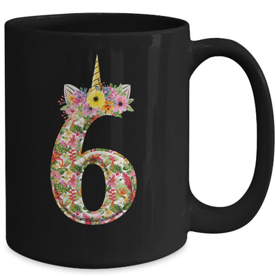 6th Birthday Girl 6 Years Old Awesome Unicorn Flower Mug Coffee Mug | Teecentury.com