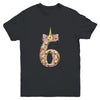 6th Birthday Girl 6 Years Old Awesome Unicorn Flower Youth Youth Shirt | Teecentury.com