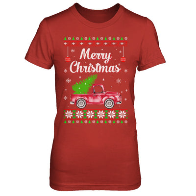 Snow Tree Truck Merry Christmas Ugly Sweater T-Shirt & Sweatshirt | Teecentury.com