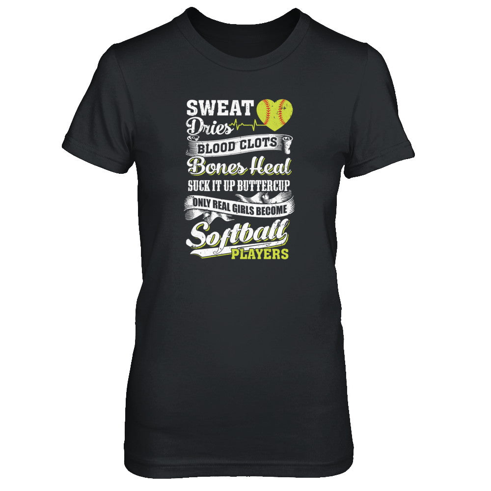 Real Girls Become Softball Players T-Shirt & Tank Top | Teecentury.com