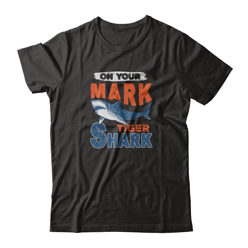 On Your Mark Tiger Shark Distressed T-Shirt & Tank Top | Teecentury.com