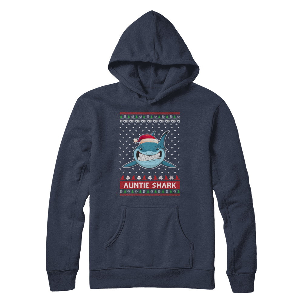 Santa Hat Auntie Shark Ugly Christmas Sweater T-Shirt & Sweatshirt | Teecentury.com