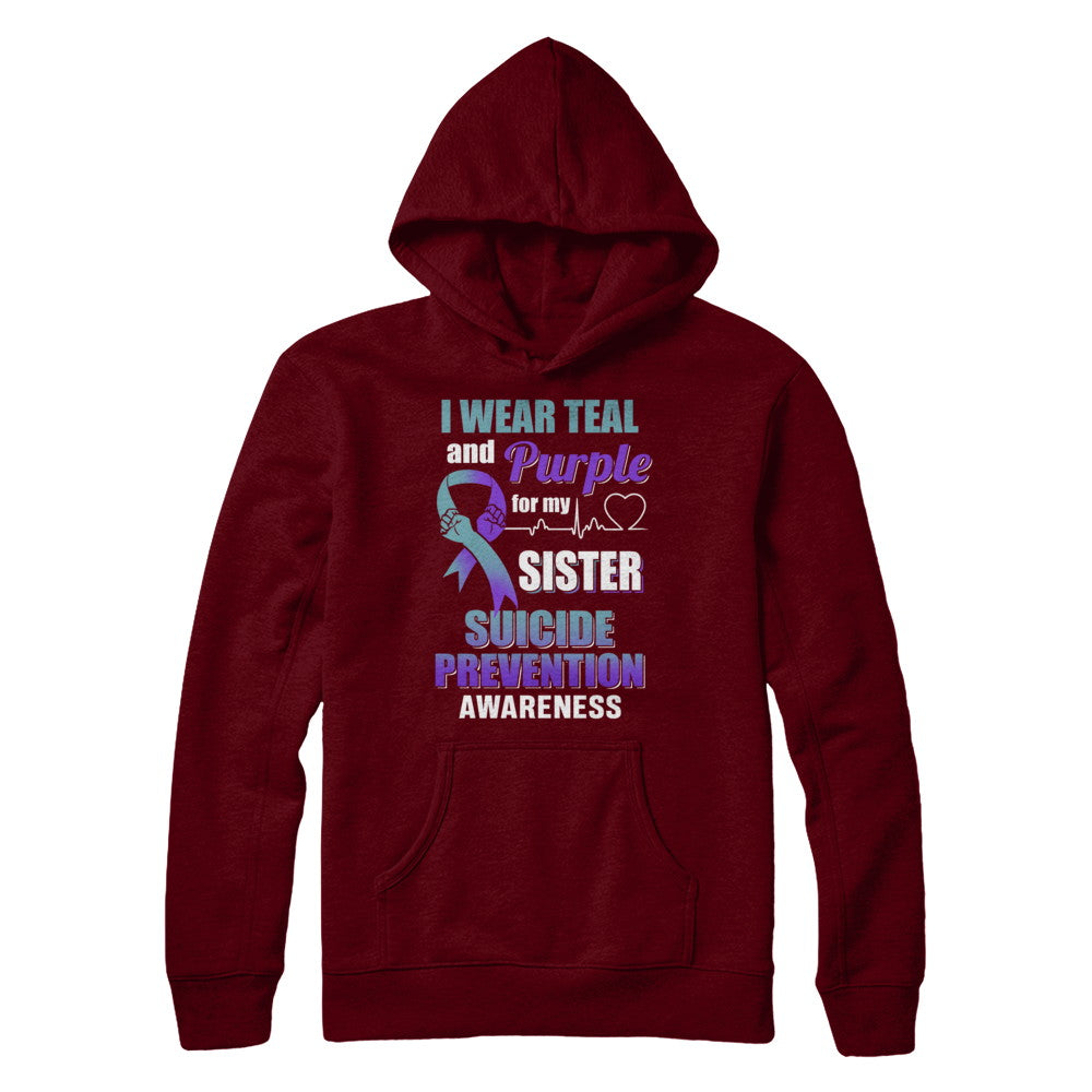 I Wear Teal Purple For My Sister Suicide Prevention T-Shirt & Hoodie | Teecentury.com