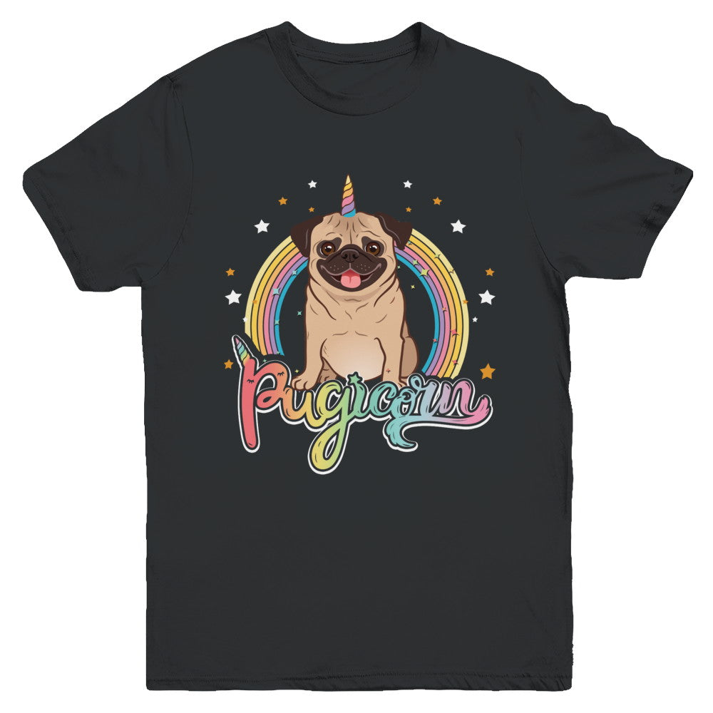 Rainbow Pugicorn Pug Unicorn For Kids Youth Youth Shirt | Teecentury.com