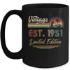 71 Year Old Vintage 1951 Limited Edition 71th Birthday Mug Coffee Mug | Teecentury.com