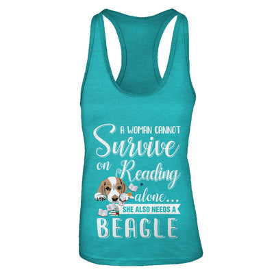 A Woman Cannot Survive On Reading Alone Beagle T-Shirt & Tank Top | Teecentury.com