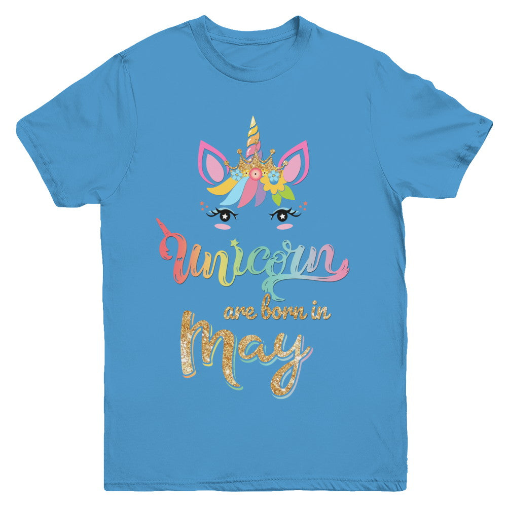 Cute Unicorns Are Born In May Birthday Gift Youth Youth Shirt | Teecentury.com