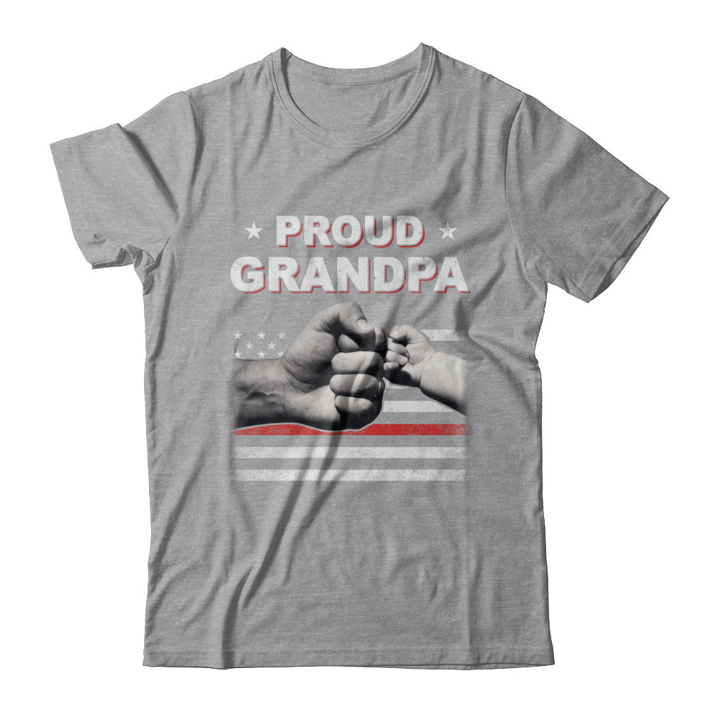 Proud Grandpa Fireman Firefighter Thin Red Line Flag Fathers Day T-Shirt & Hoodie | Teecentury.com