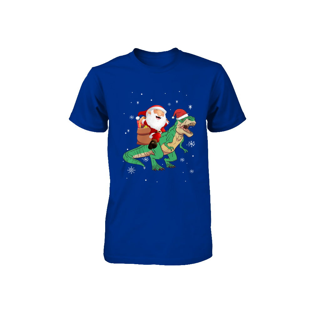 Christmas Santa Kids Dinosaur T-Rex For Boys Kids Youth Youth Shirt | Teecentury.com